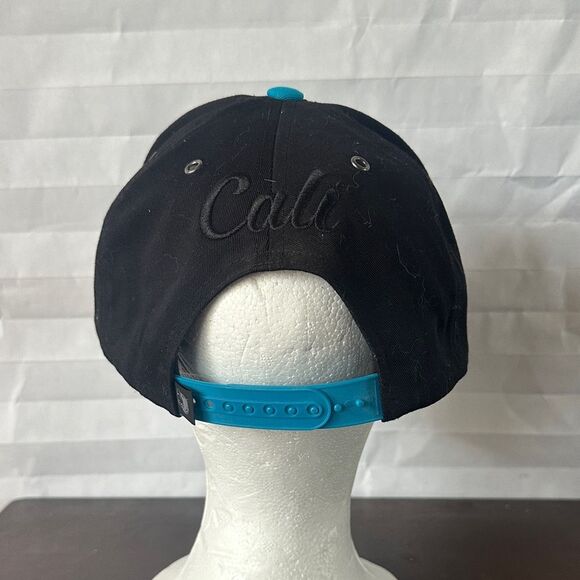 California Republic Bear Black Teal Adjustable Baseball Cap - Picture 3 of 5